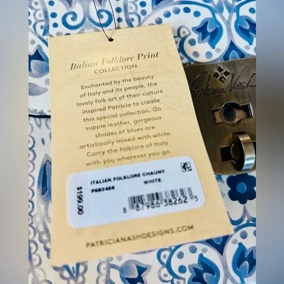 PATRICIA NASH 🦋 Chauny Leather Satchel white Italian Folklore collection. NWT - Picture 16 of 16